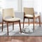 Baxton Studio Afton Mid-Century Modern Beige Faux Leather Upholstered and 2-Piece Wood Dining Chair Set Set of 2 188-11660-ZORO - alternate 1